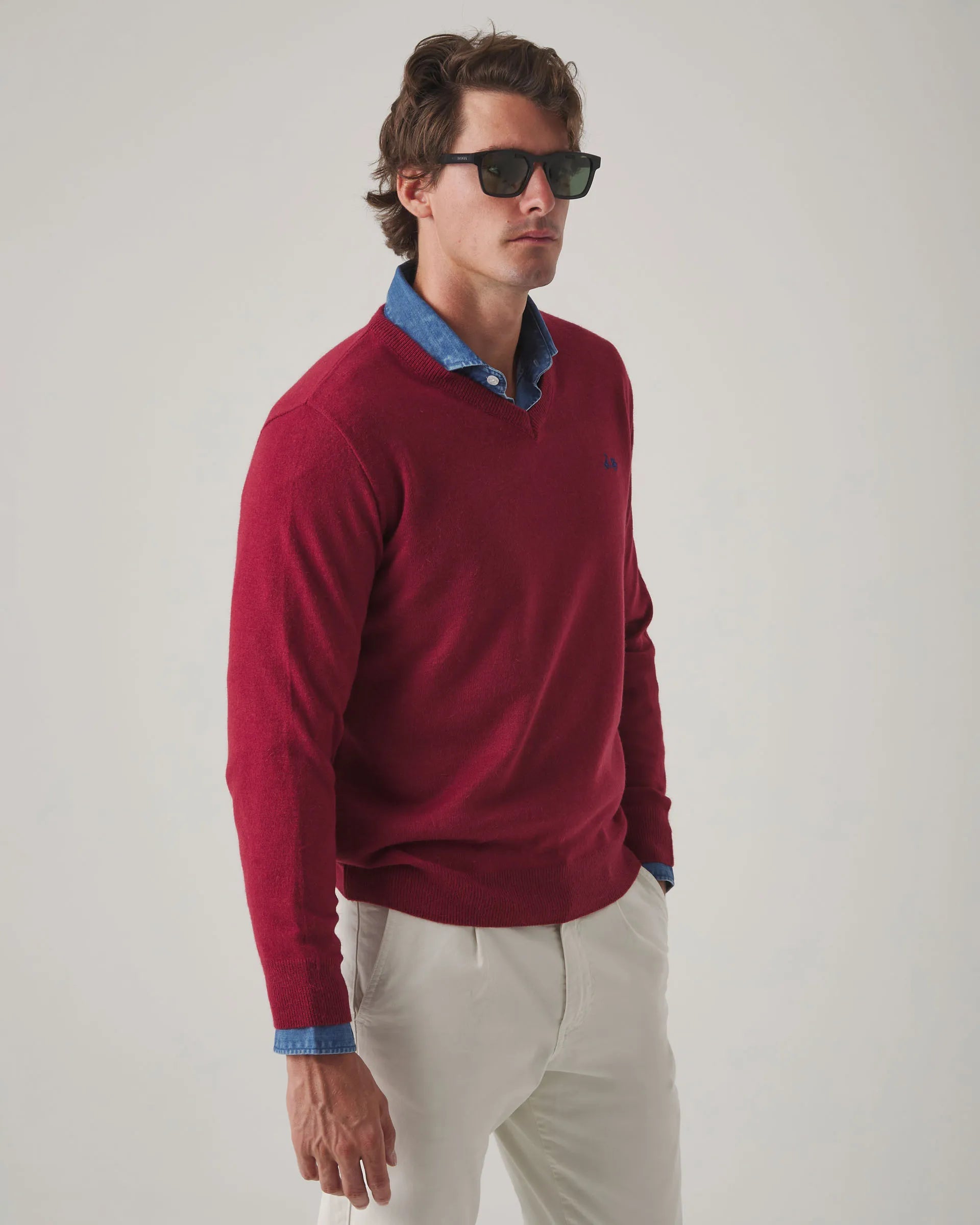 Jersey liso en burdeos