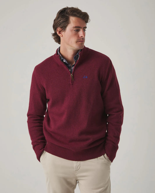 Jersey Zip Burdeos