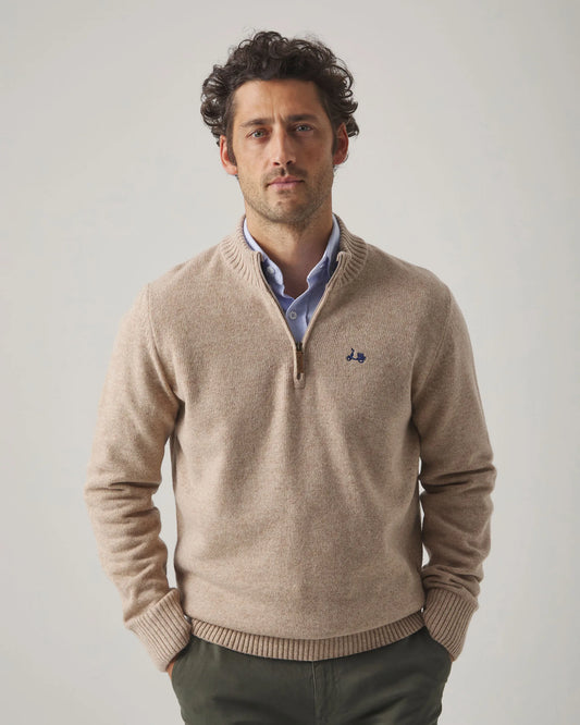 Jersey Zip Beige