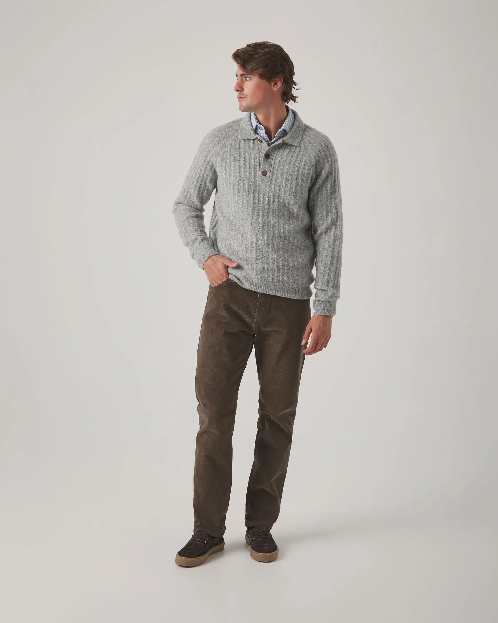 Jersey Polo Ranglán Gris