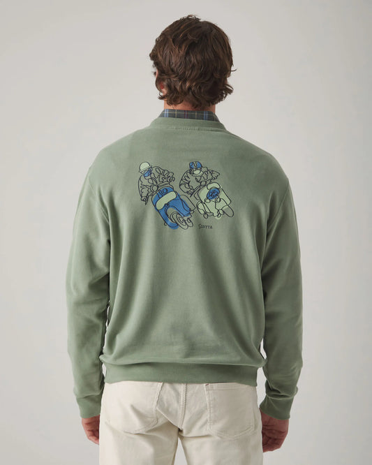 Sudadera en color verde con dibujo