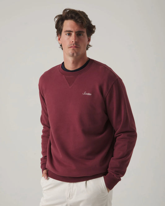 Sudadera con dibujo burdeos