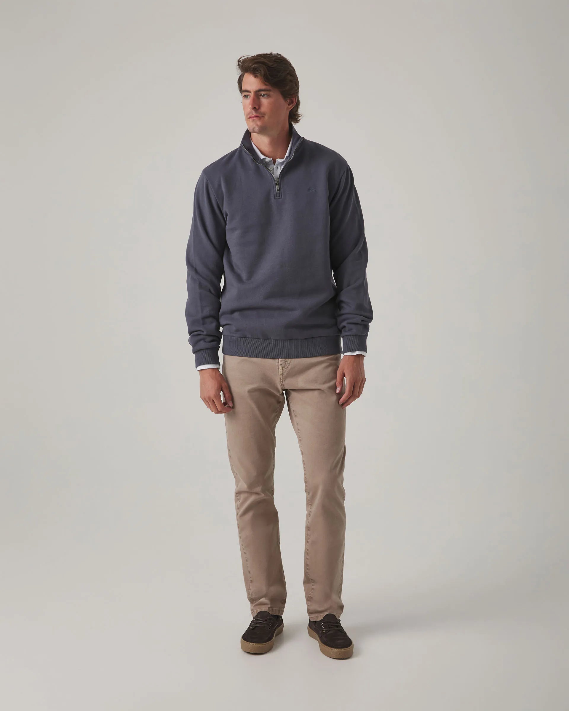 Sweatshirt Zip Cinza Escuro
