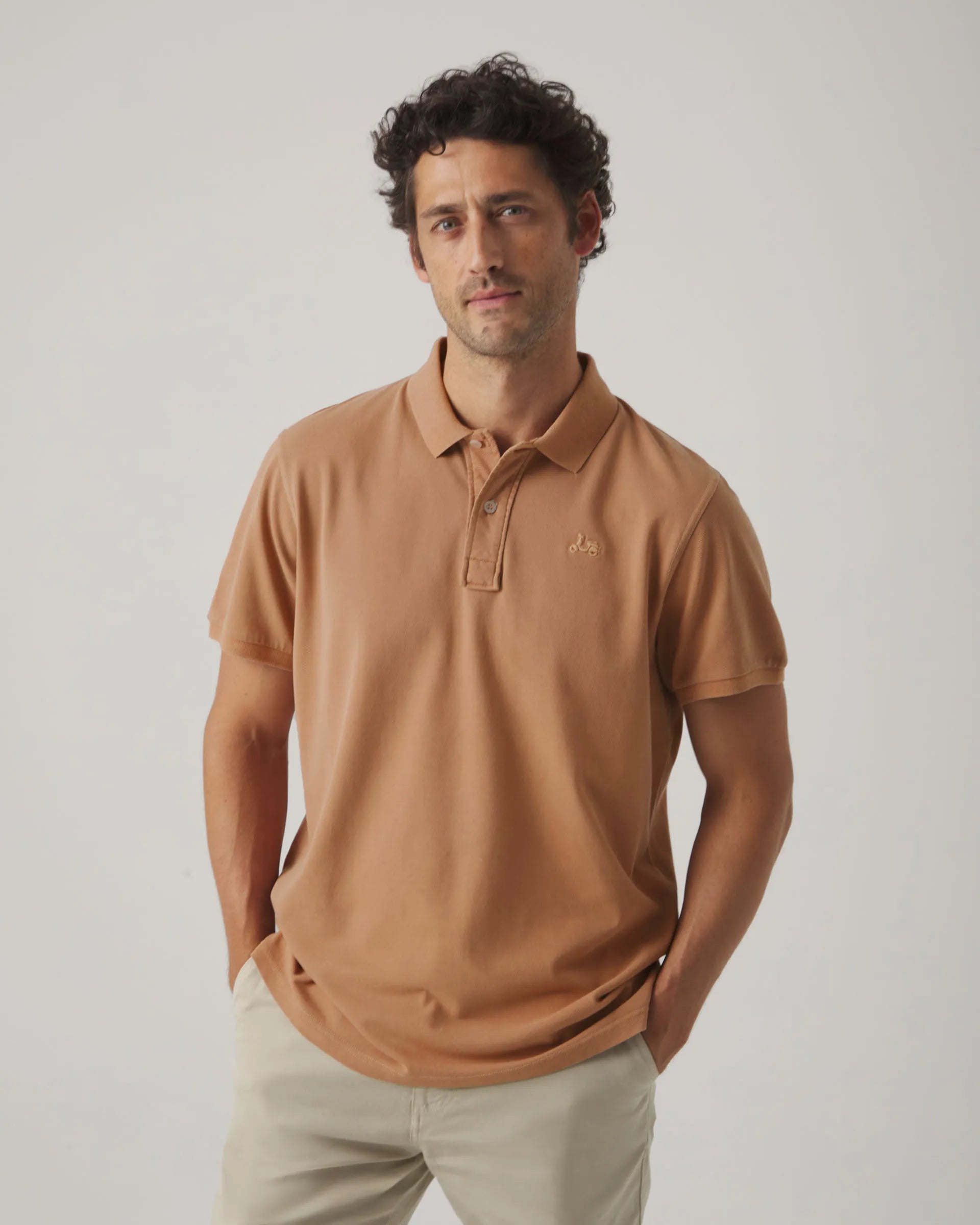 Polo liso teja