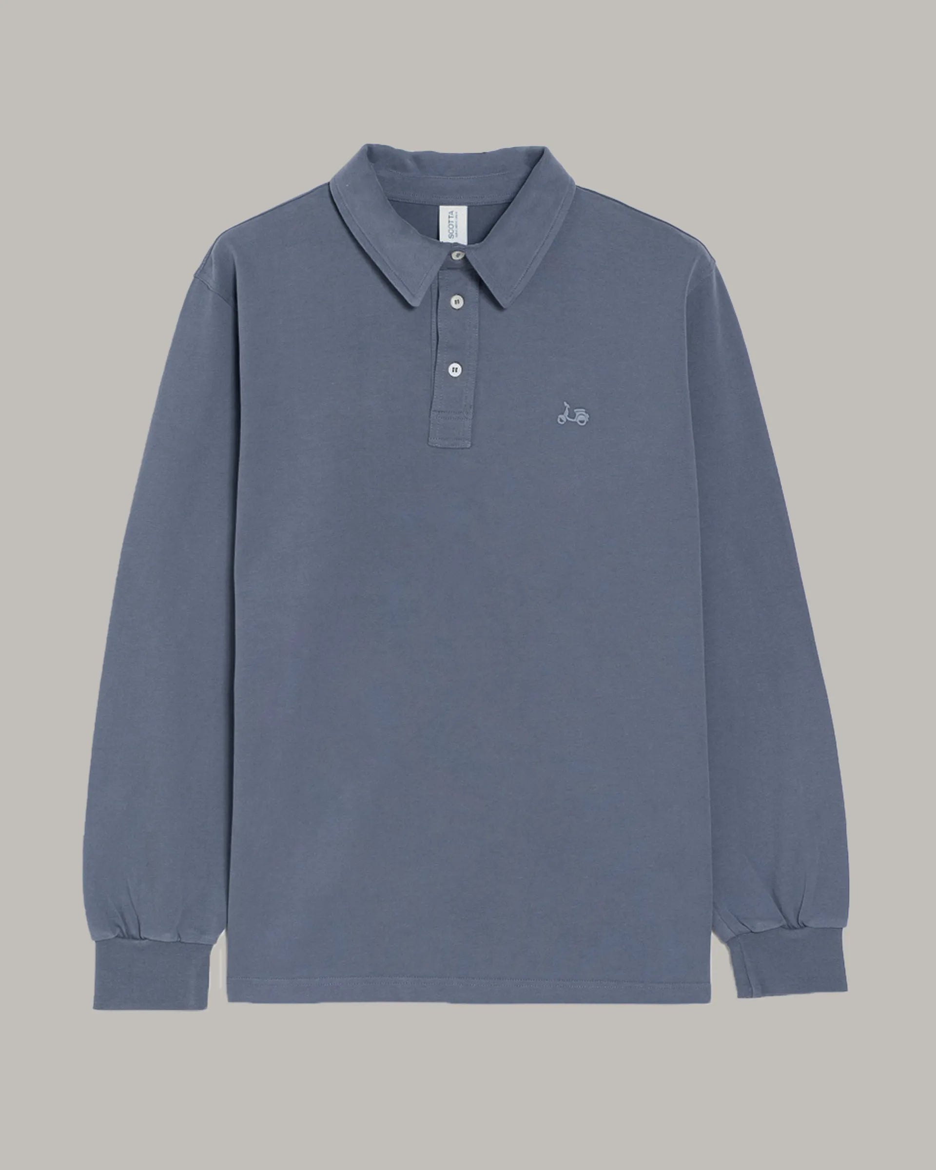 Polo de manga larga azul 