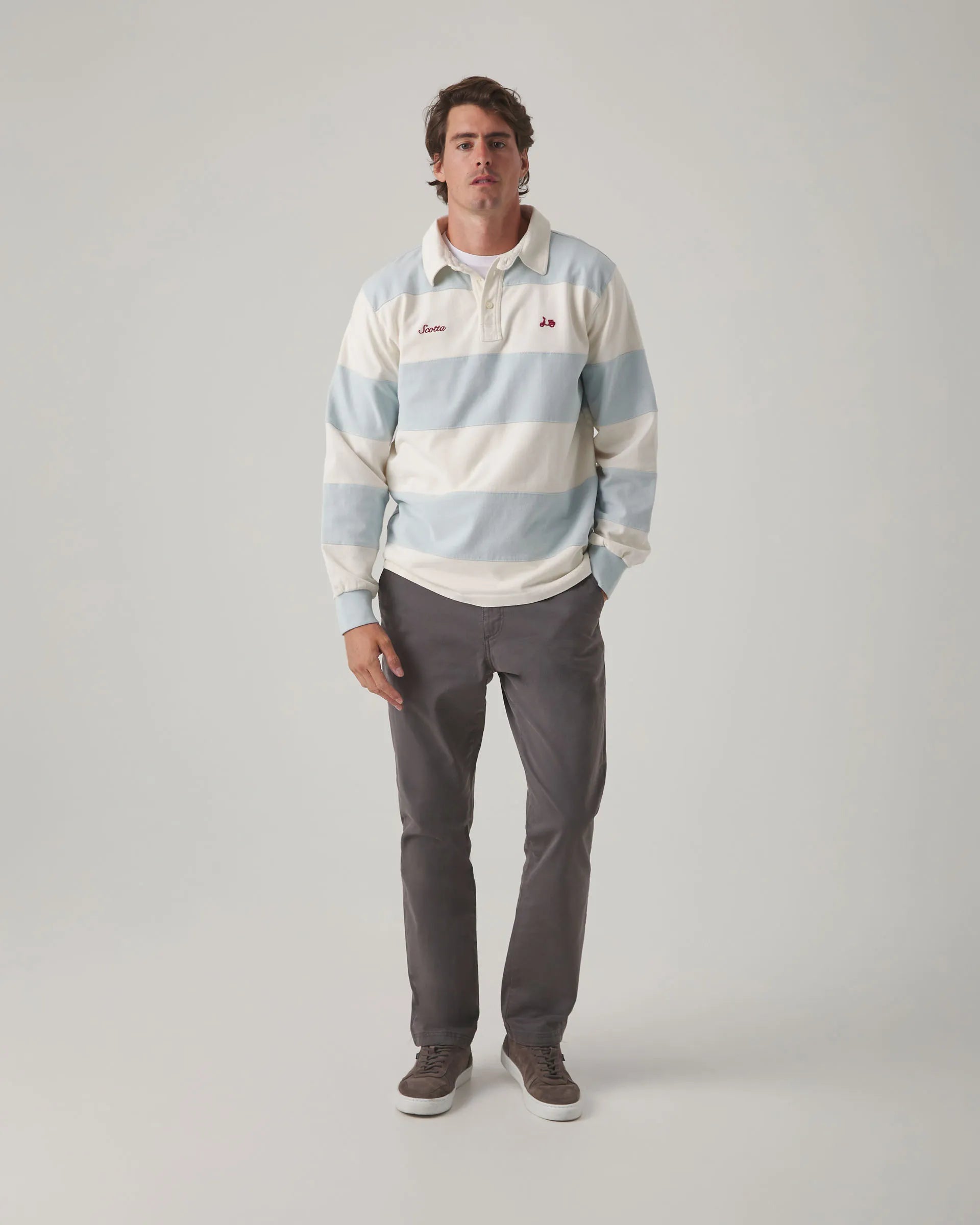 Polo Rugby Stripes Celeste