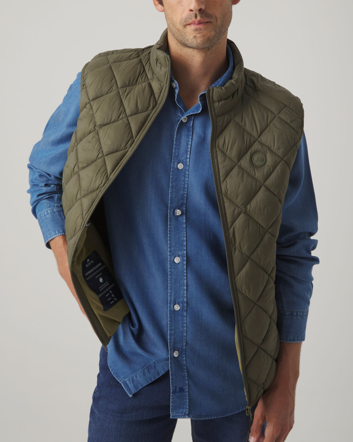 Chaleco Rombo Acolchado Khaki | SCOTTA