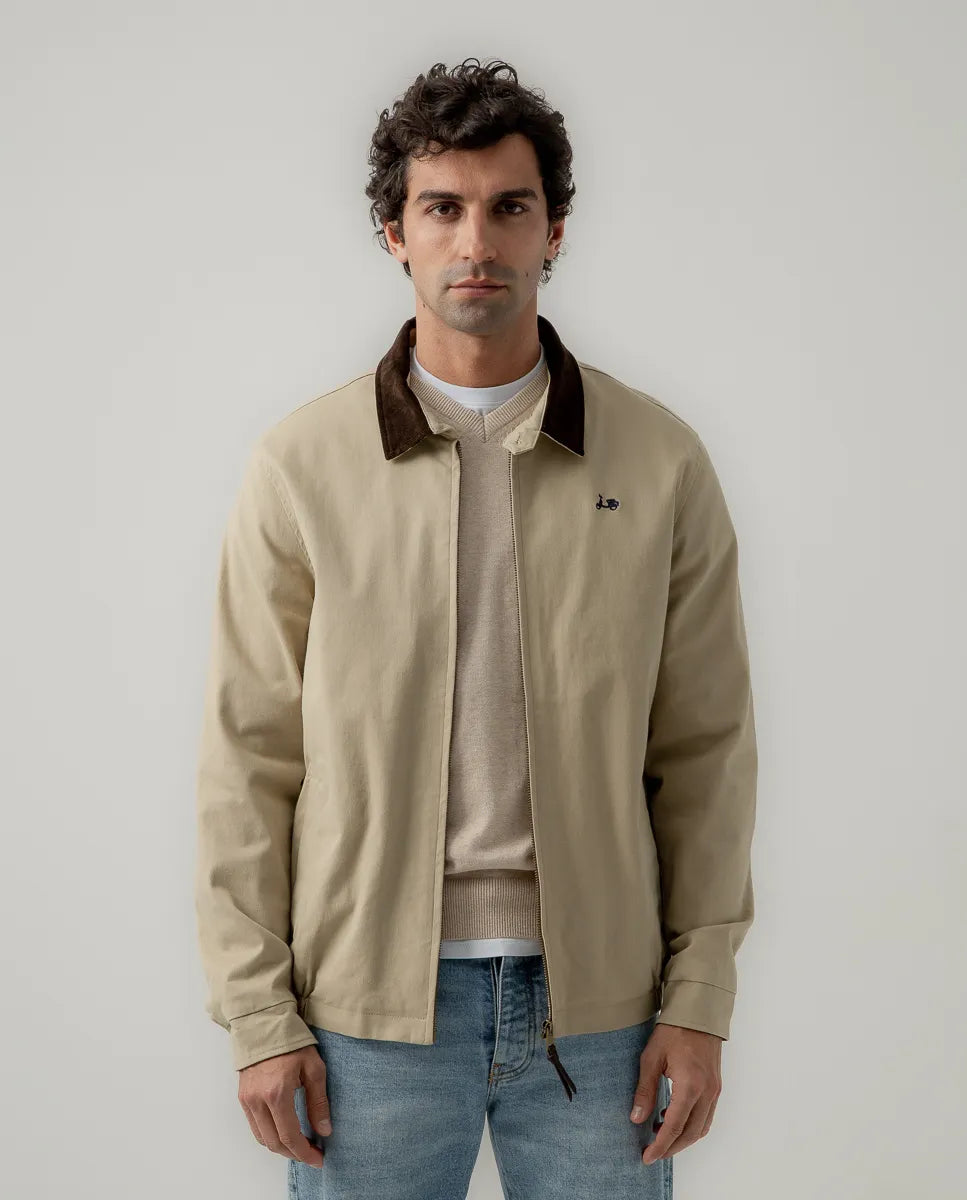 Chaqueta corta sarga beige | SCOTTA