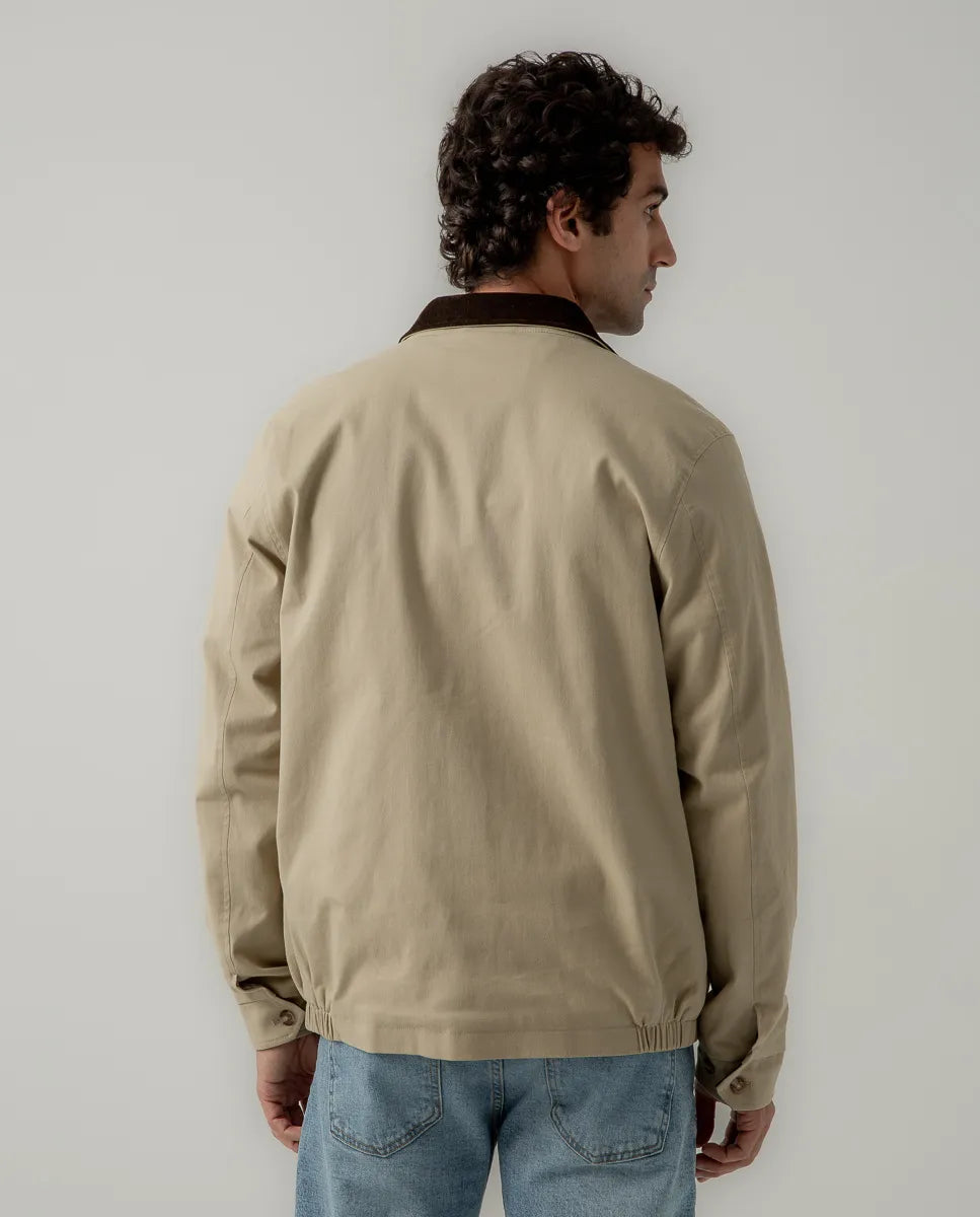 Chaqueta corta sarga beige | SCOTTA