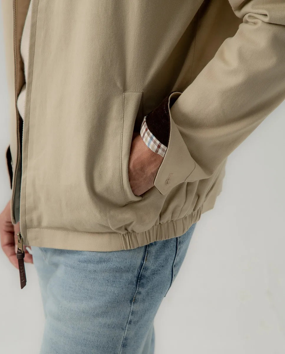 Chaqueta corta sarga beige | SCOTTA