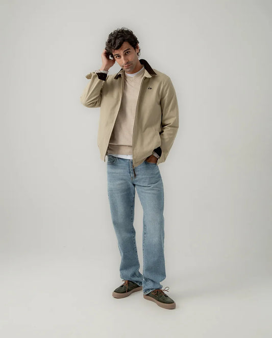 Chaqueta corta sarga beige | SCOTTA