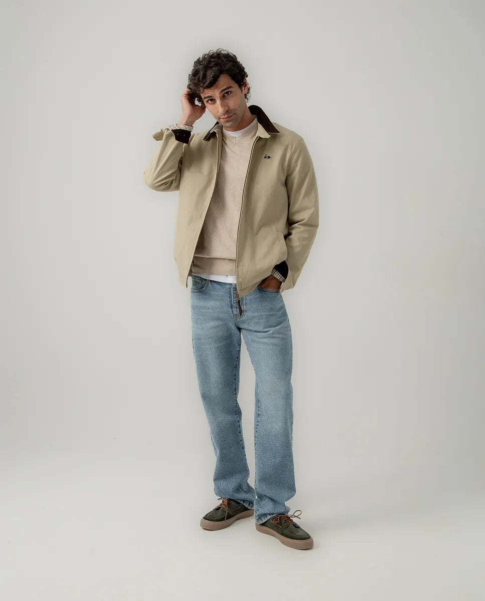 Chaqueta corta sarga beige | SCOTTA