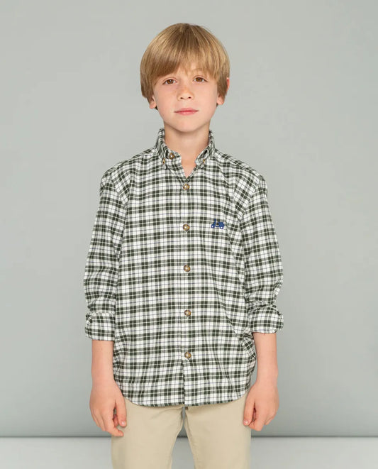 Camisa niño de cuadros en verde
