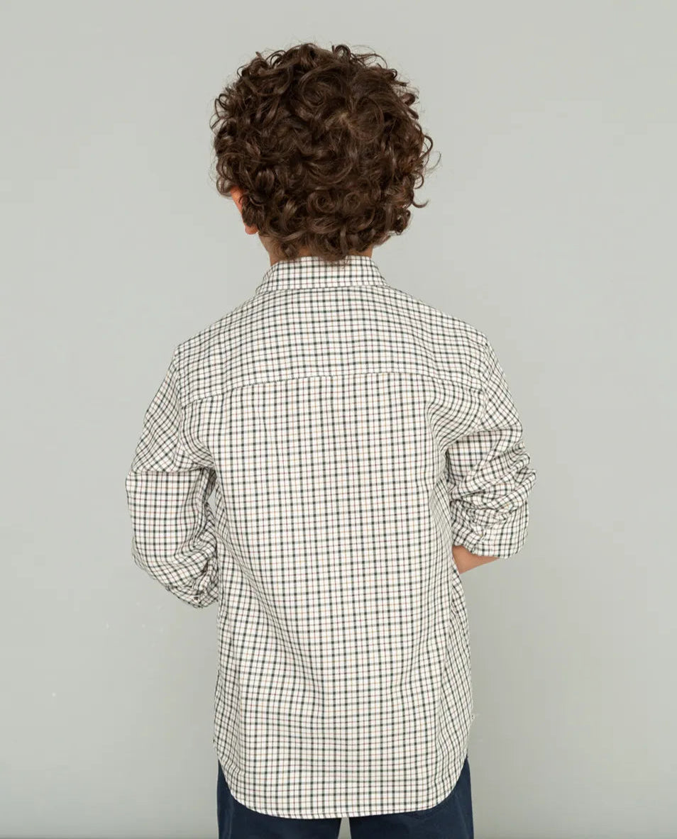 Camisa niño de cuadros en verde