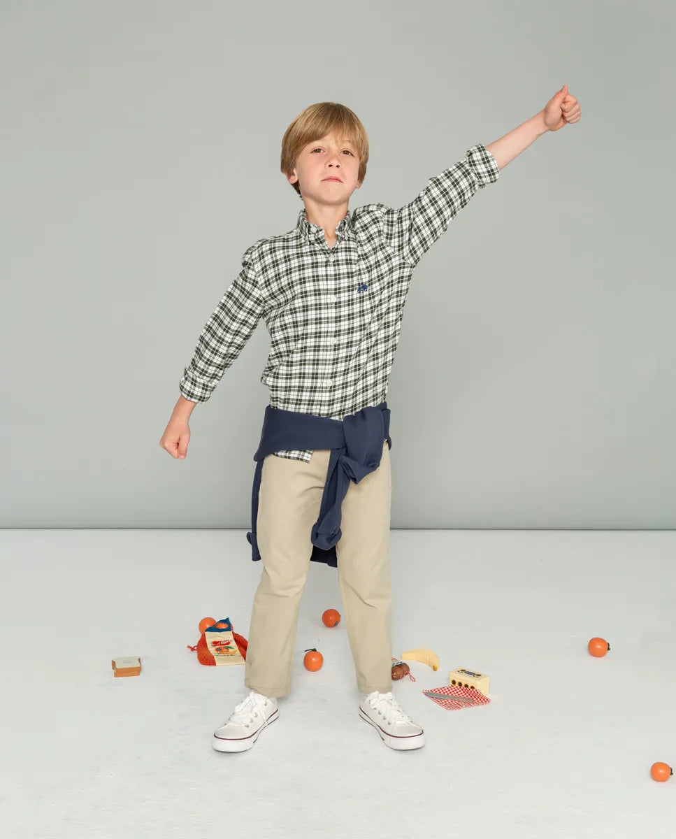 Camisa niño classic viyela verde