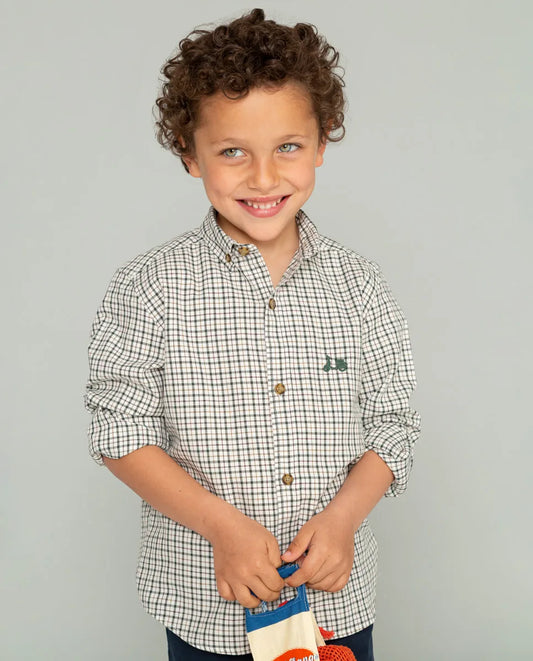 Camisa niño de cuadros en verde