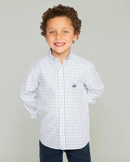 Camisa de niño de cuadros en azul