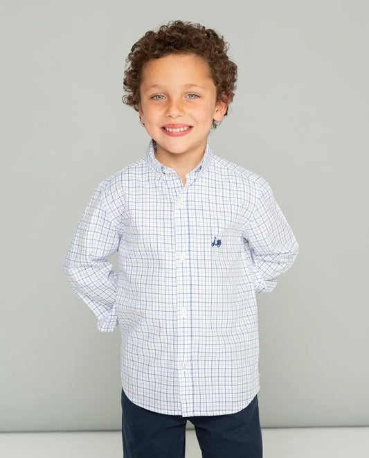 Camisa de niño de cuadros en azul