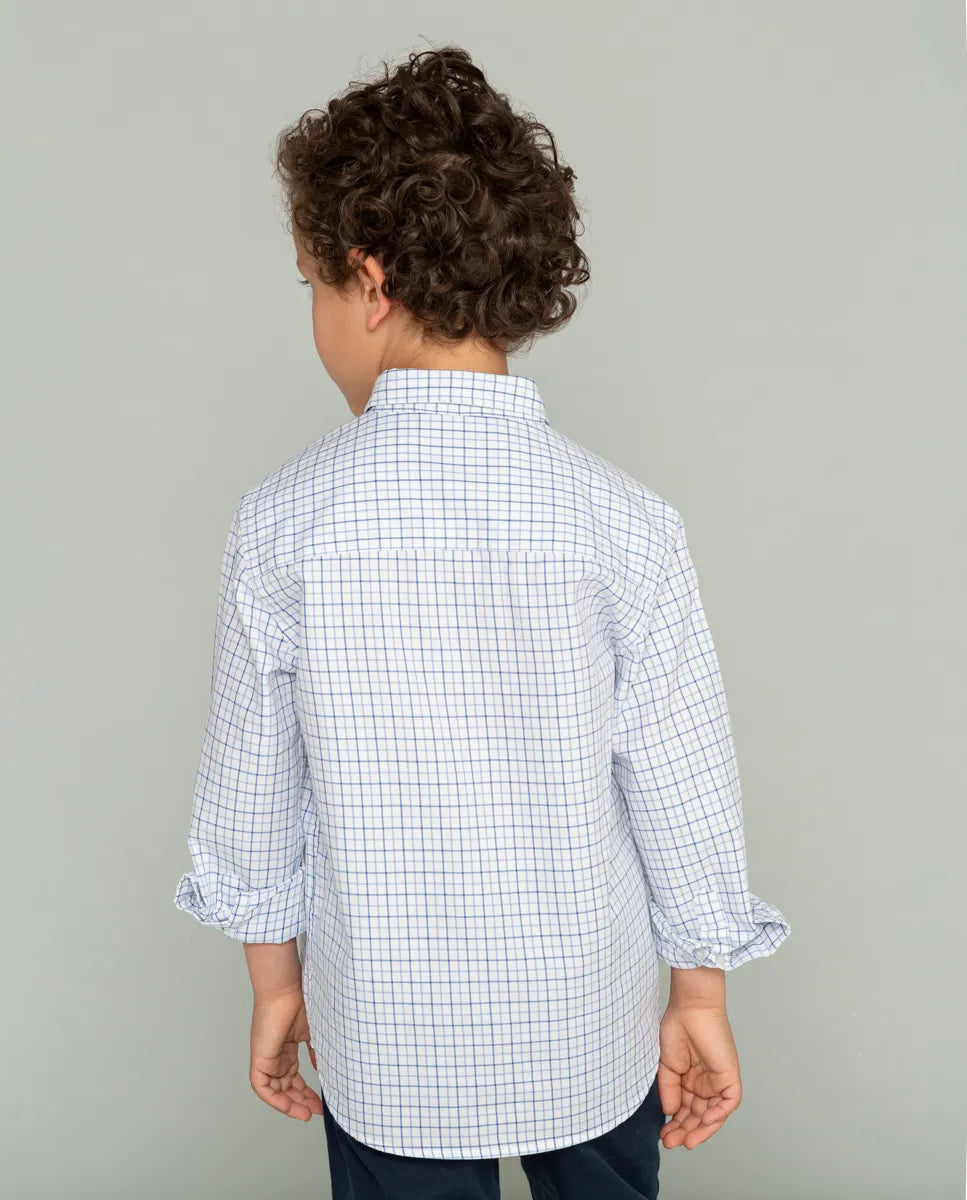 Camisa de niño de cuadros en azul