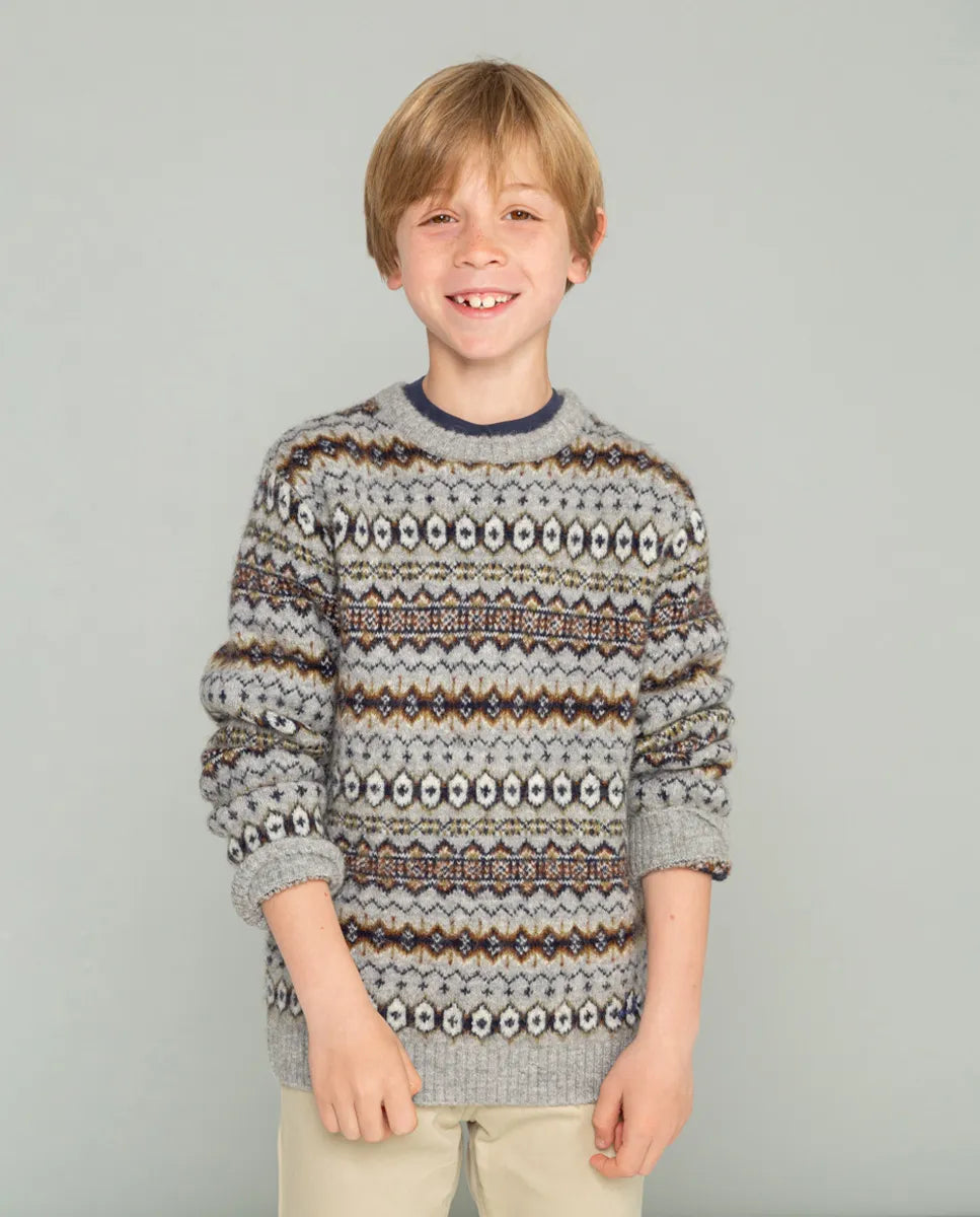 Jersey niño con estampado gris