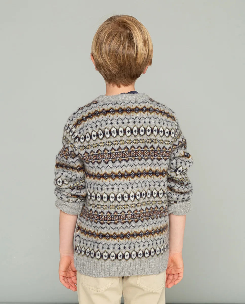 Jersey niño con estampado gris