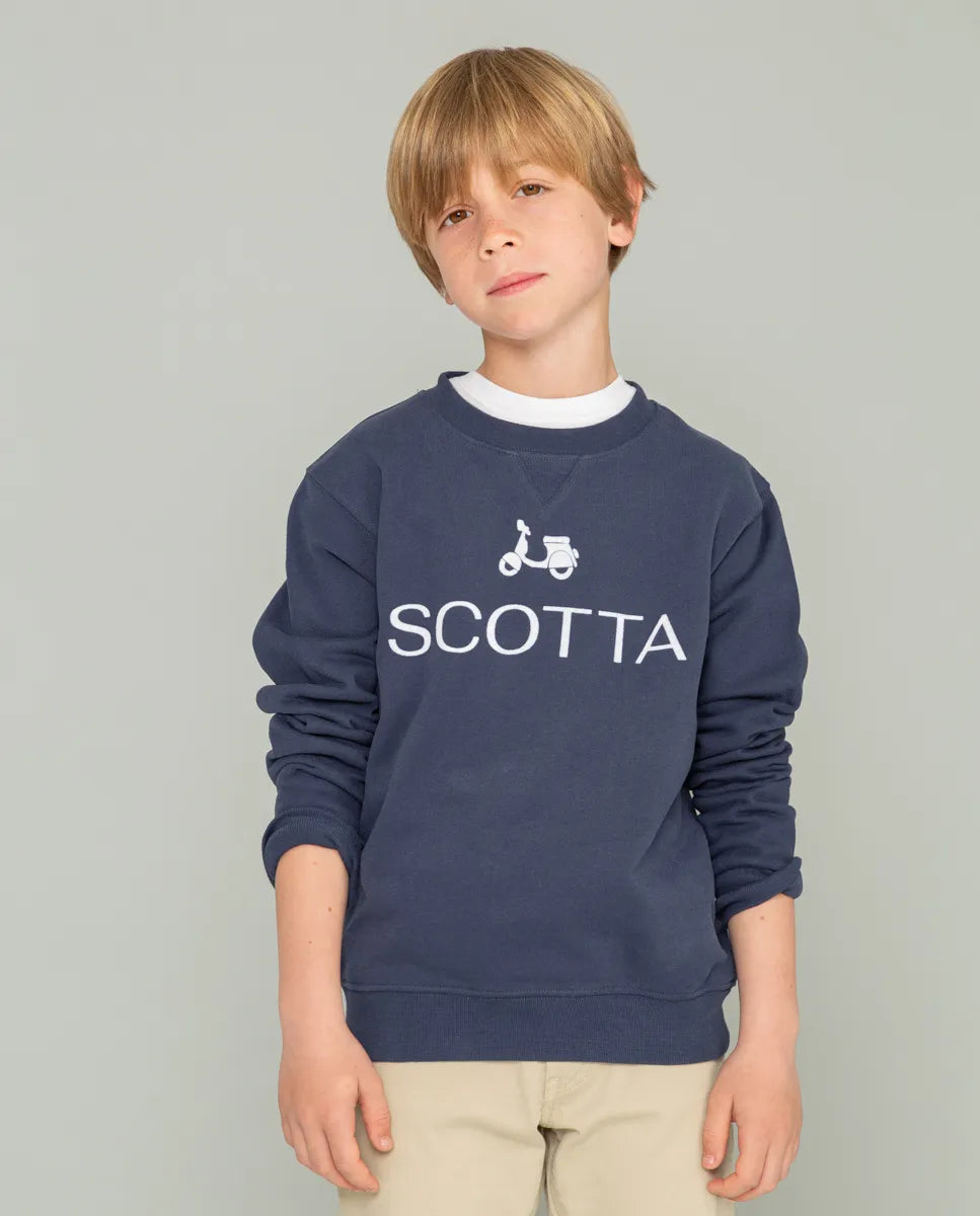 Sudadera niño azul con logo