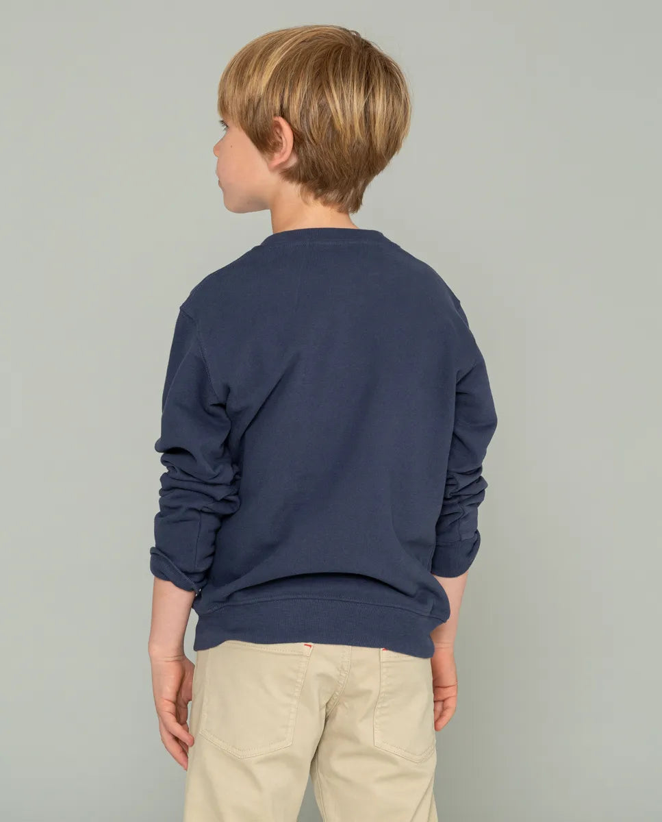 Sudadera niño azul con logo