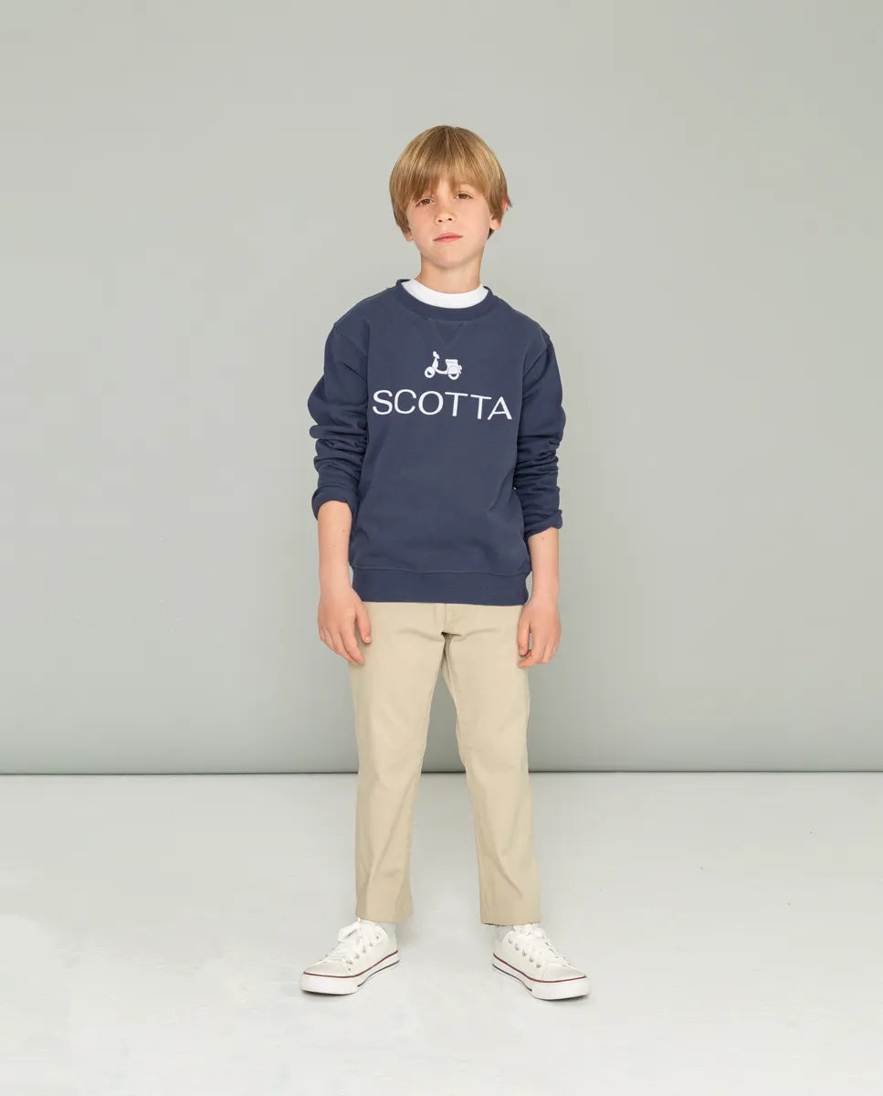 Sudadera niño azul con logo