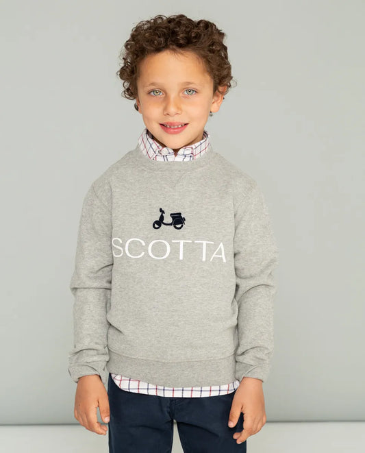 Sudadera niño gris con logo