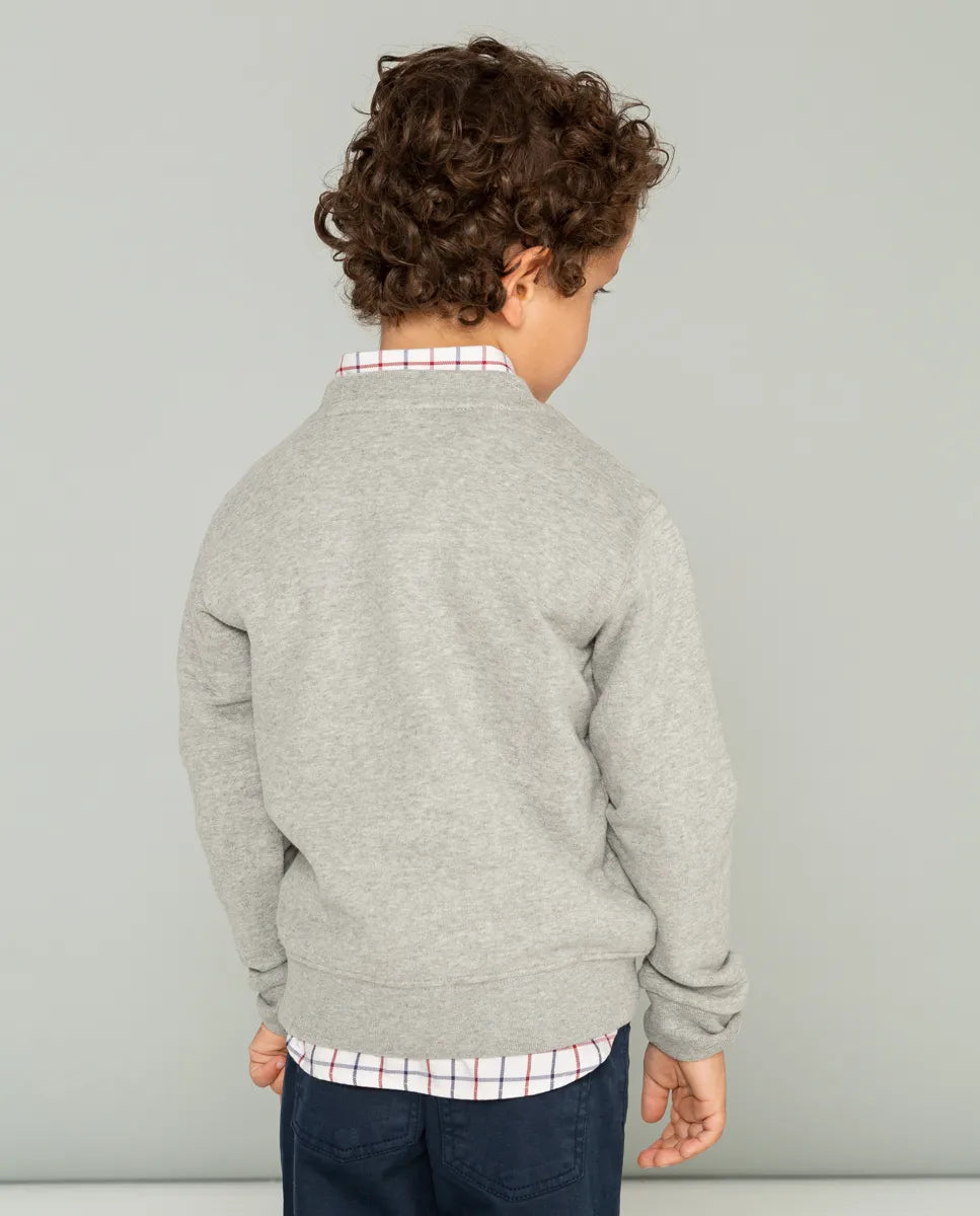 Sudadera niño gris con logo