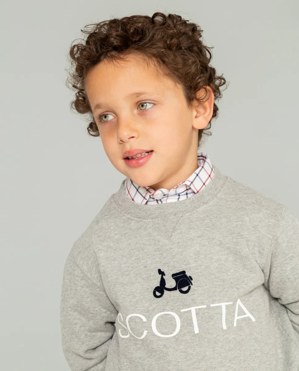 Sudadera niño gris con logo
