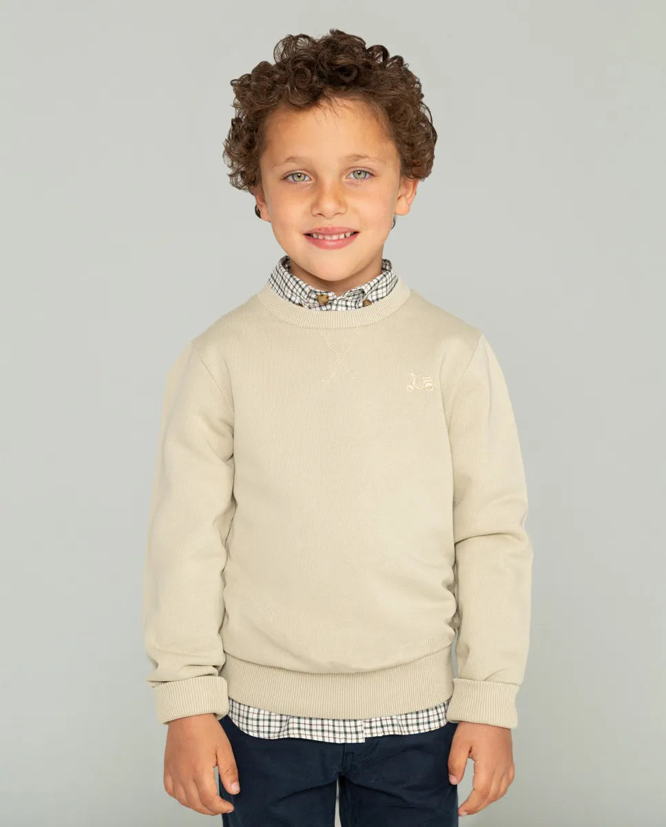 Sudadera de niño beige