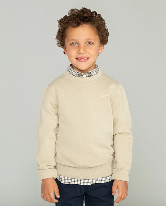 Sudadera de niño beige