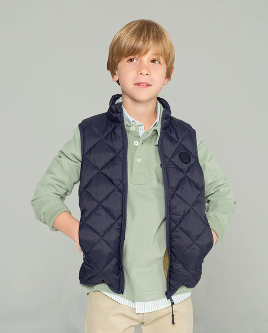 Chaleco Niño Rombo Acolchado Marino