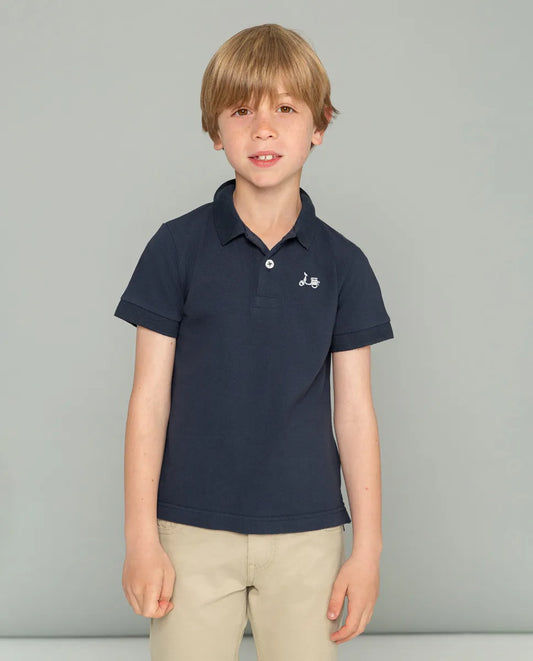 Polo azul marino niño
