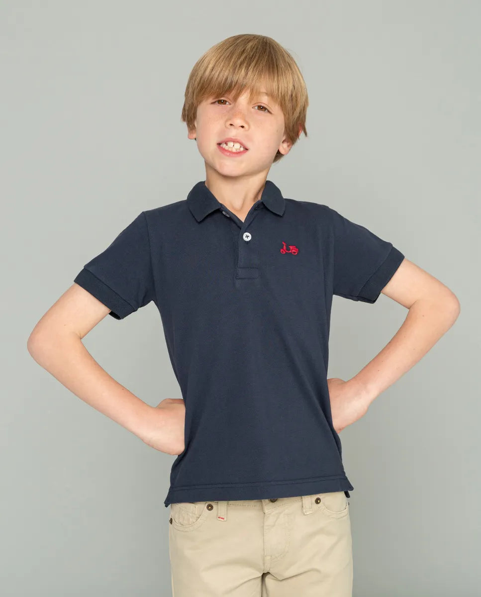 Polo azul marino niño