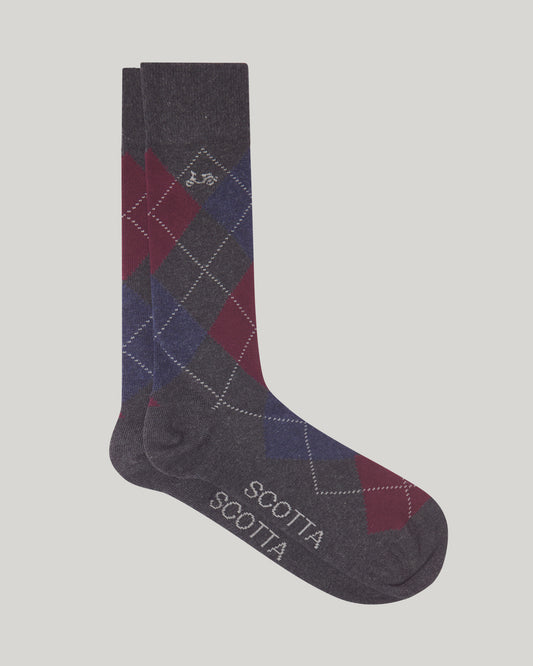 Calcetines cortos rombos gris oscuro