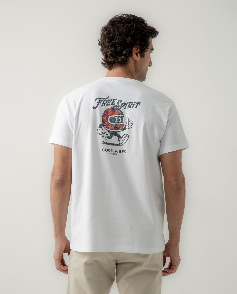 Camiseta casco free spirit blanco | SCOTTA