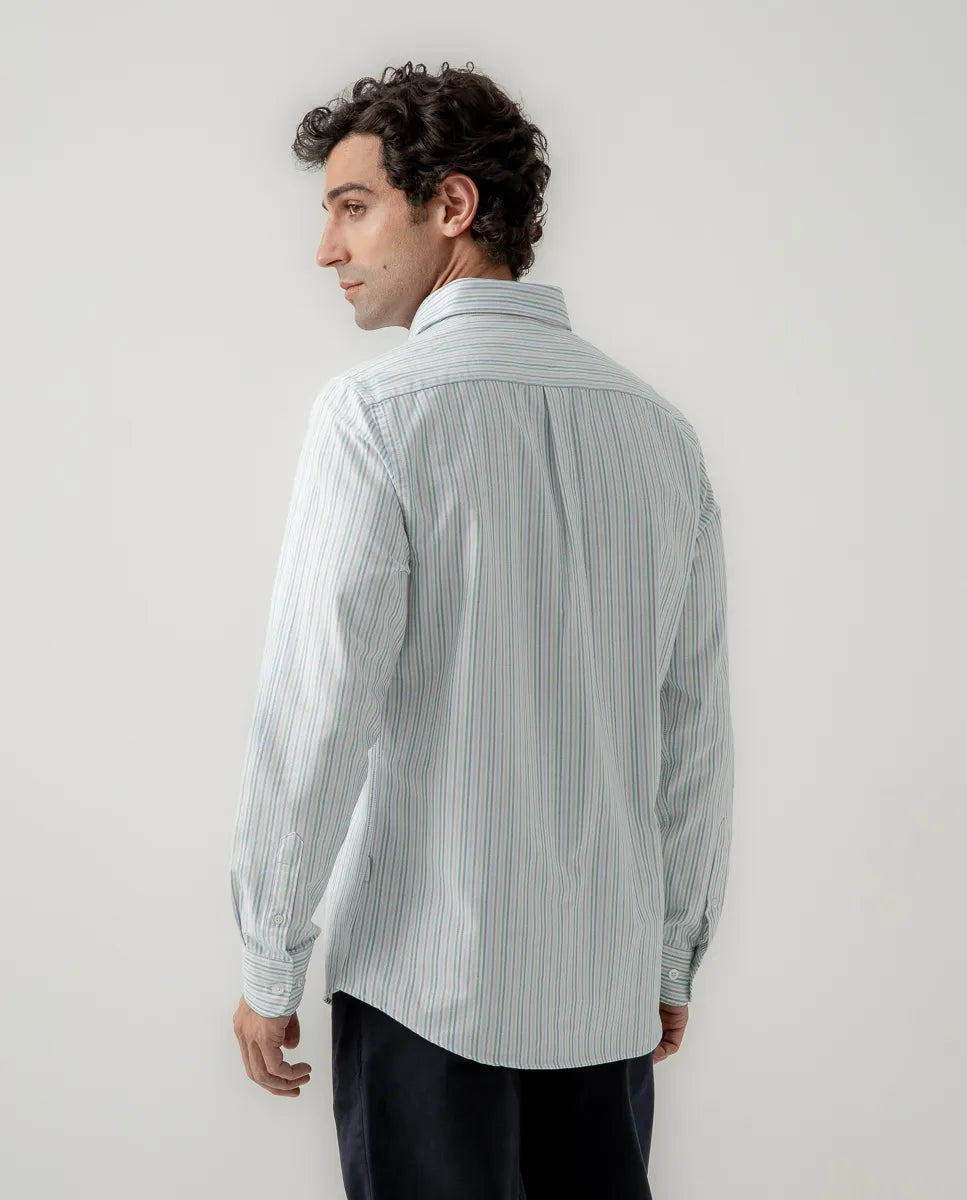 Camisa Oxford multi rayas verde | SCOTTA
