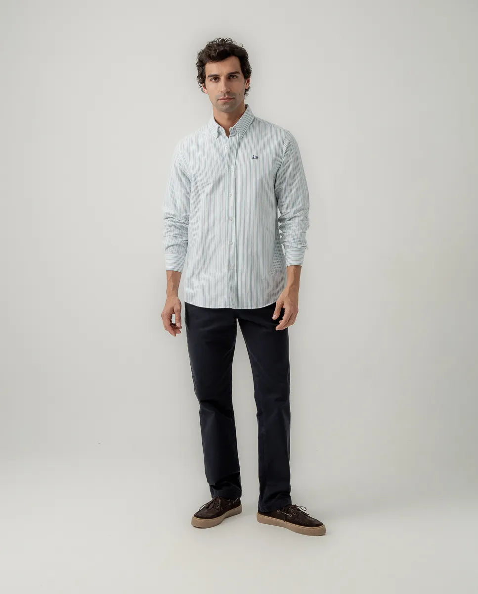 Camisa Oxford multi rayas verde | SCOTTA