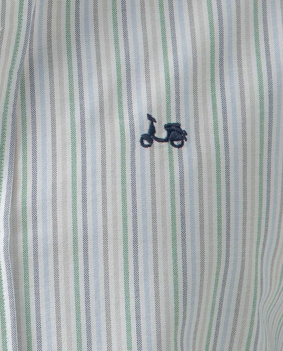 Camisa Oxford multi rayas verde | SCOTTA