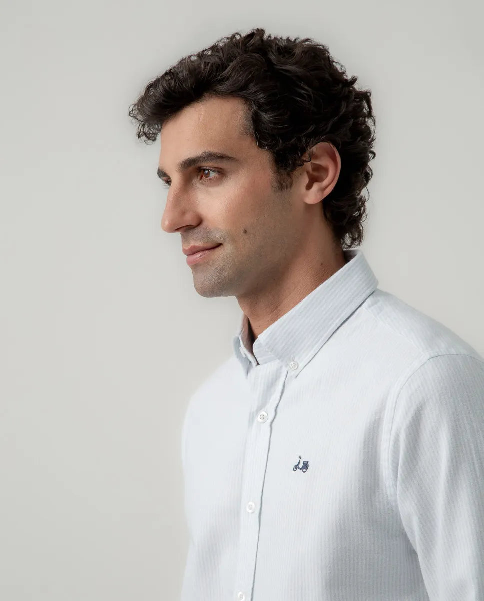 Camisa stripes soft celeste | SCOTTA