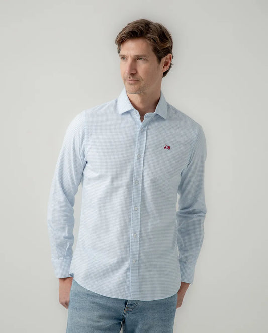 Camisa cuadro vichy celeste | SCOTTA
