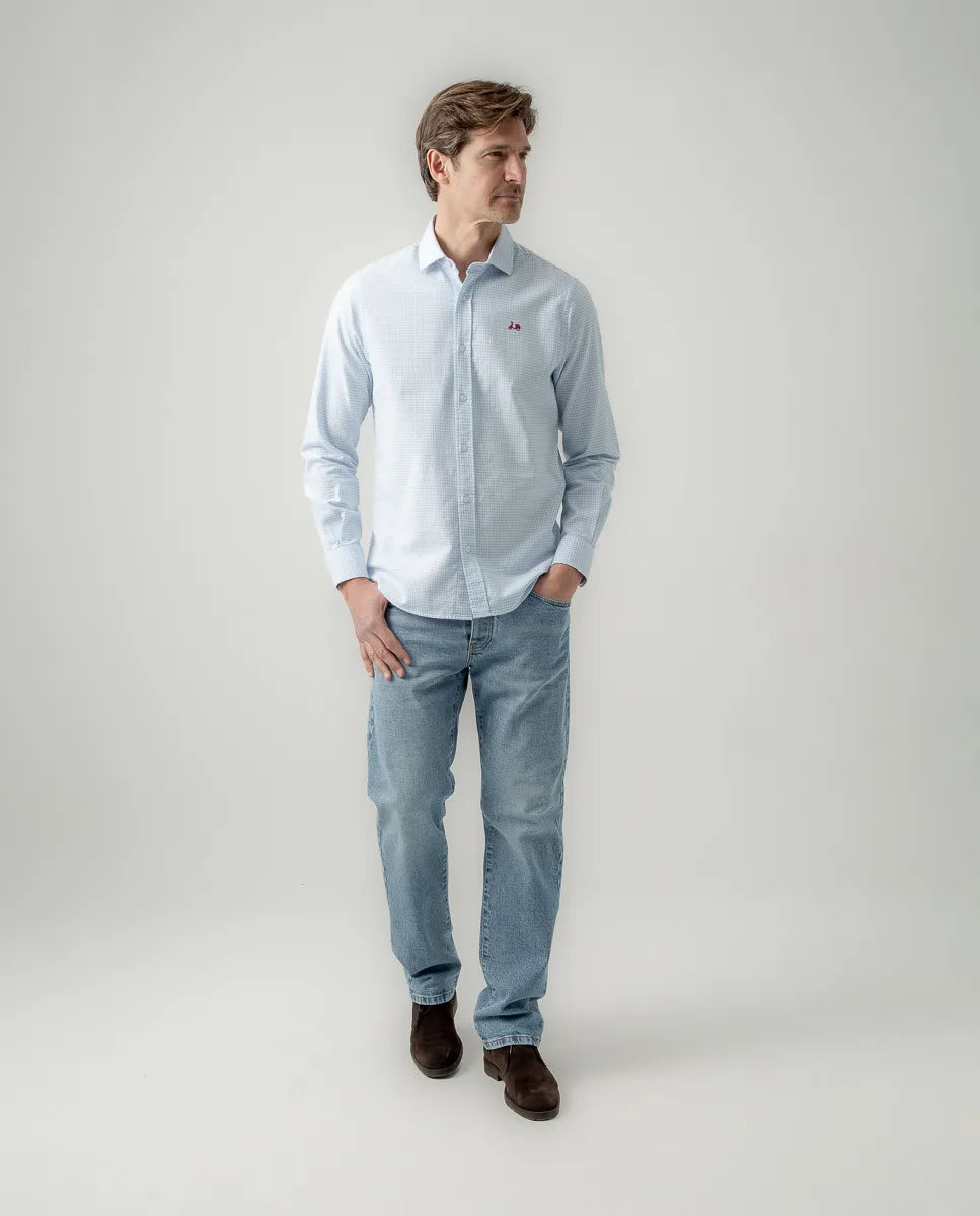 Camisa cuadro vichy celeste | SCOTTA