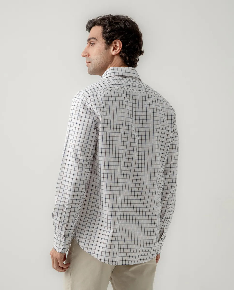 Camisa polera cuadros dopo marrón | SCOTTA