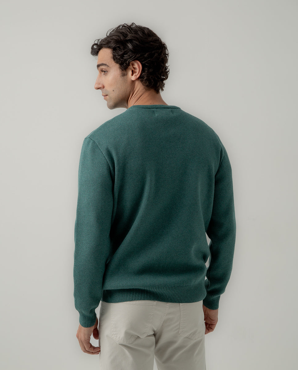 Jersey crew neck punto Milano océano | SCOTTA