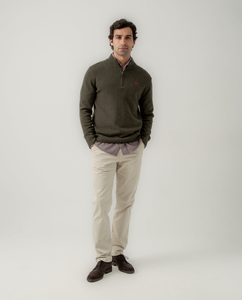 Jersey zip khaki | SCOTTA