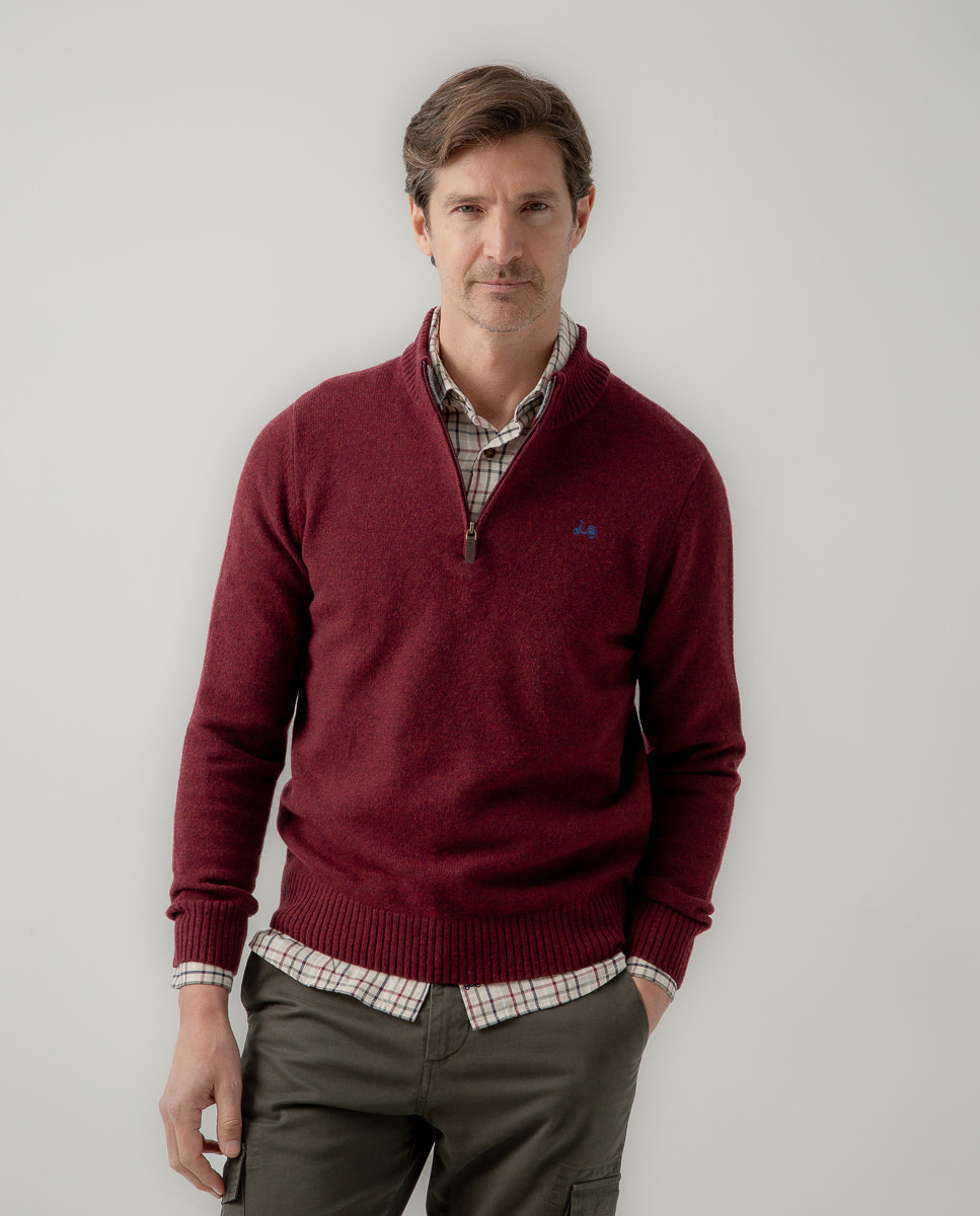 Jersey zip burdeos | SCOTTA