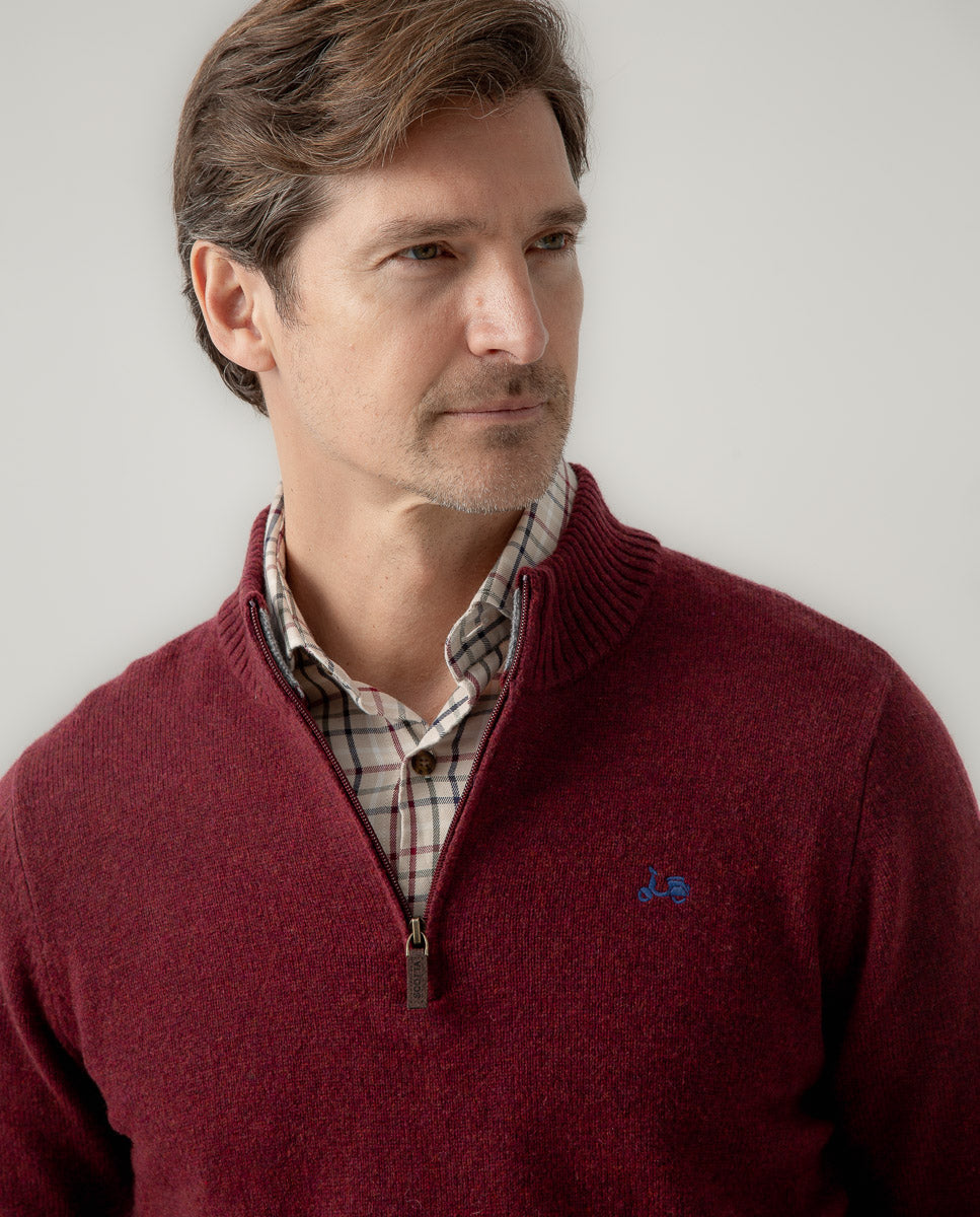 Jersey zip burdeos | SCOTTA