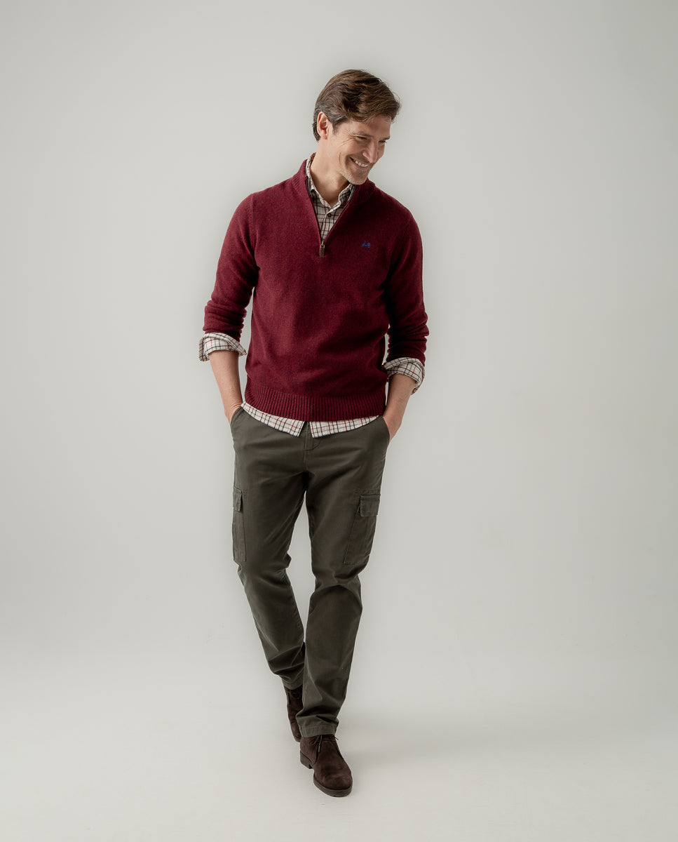 Jersey zip burdeos | SCOTTA